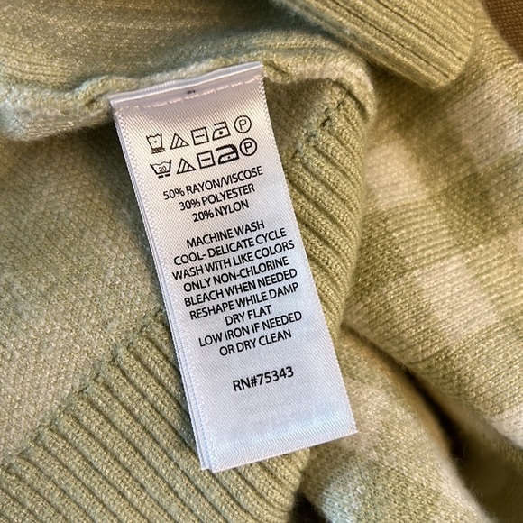 JOIE Green Gingham Checker Plaid Gold Button Front Cardigan - M - Picture 11 of 12